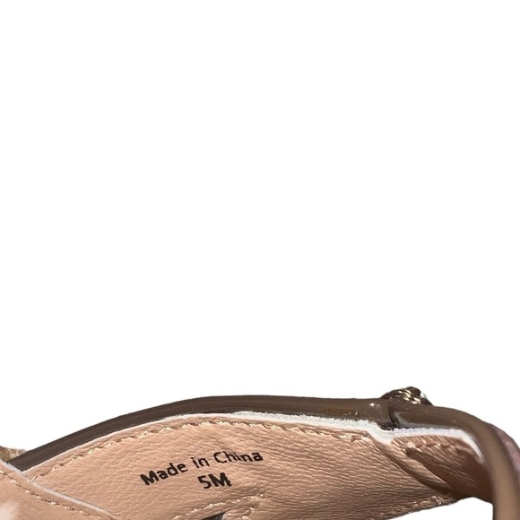 EUC Diane von Furstenberg Espadrille Wedge Sandals Taupe Patent Leather Size 5 - Picture 7 of 9